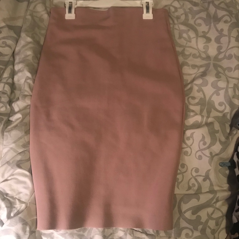 light pink pencil skirt